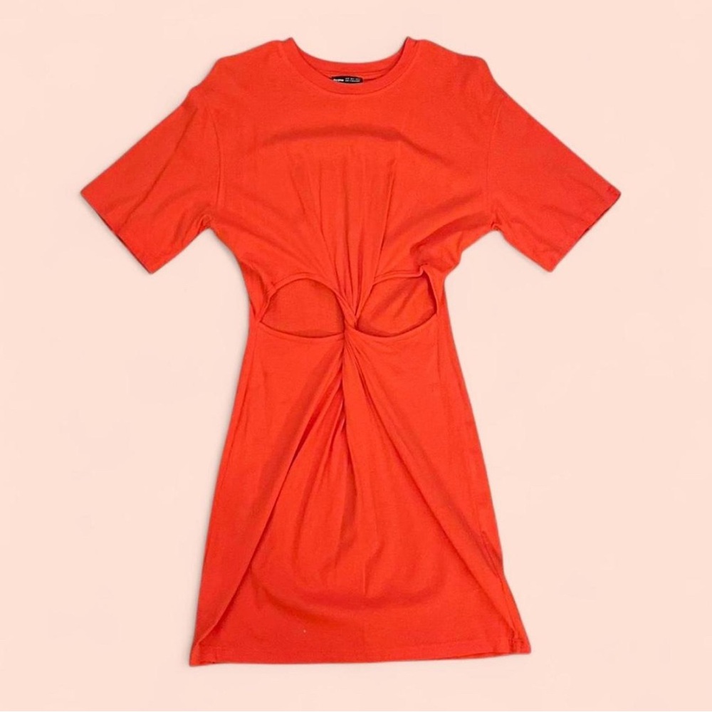 Bershka Bold Orange Mini Dress
